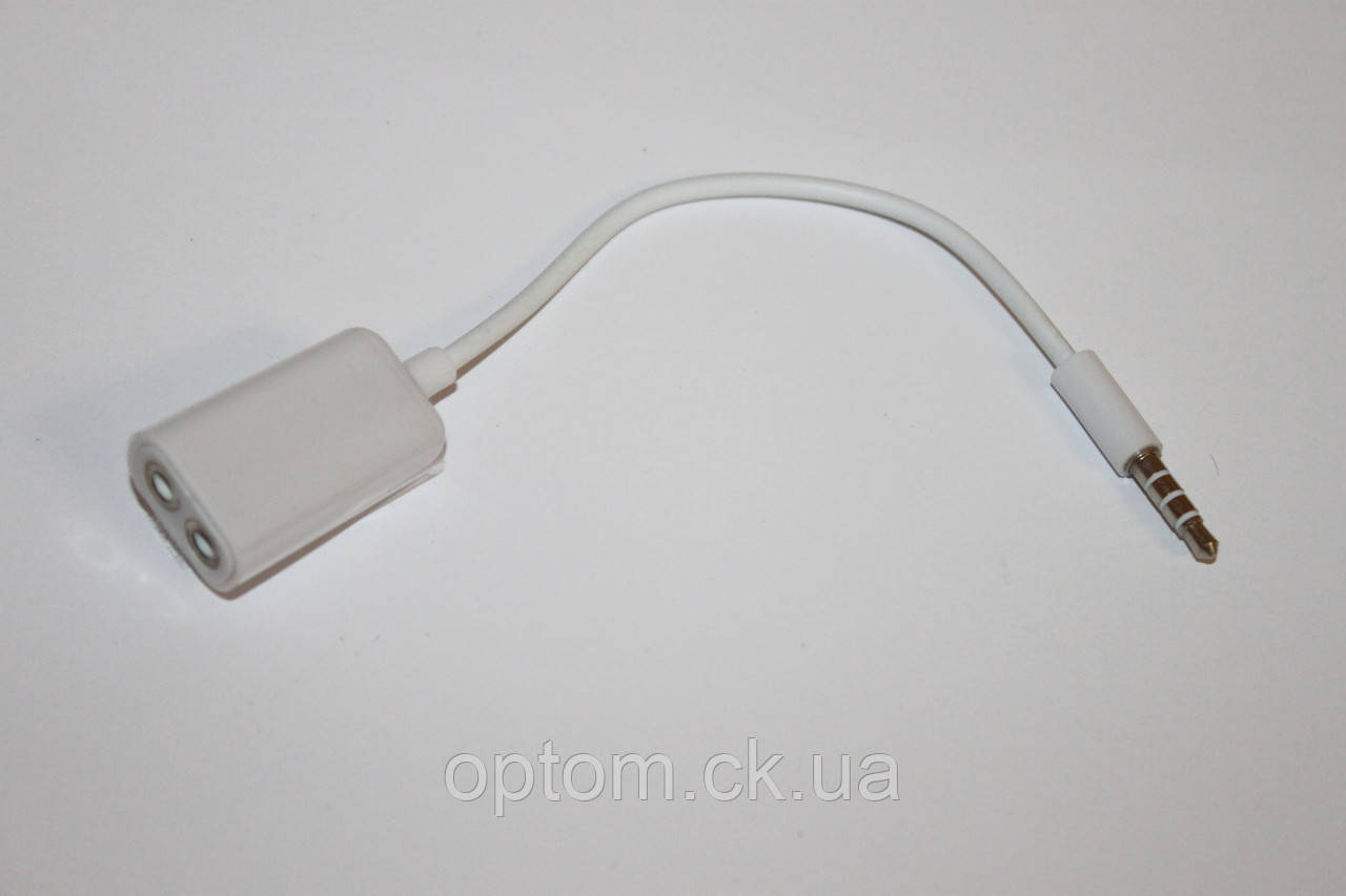 Розгалужувач AUX 3.5 мм на 2 входи (for mic) White