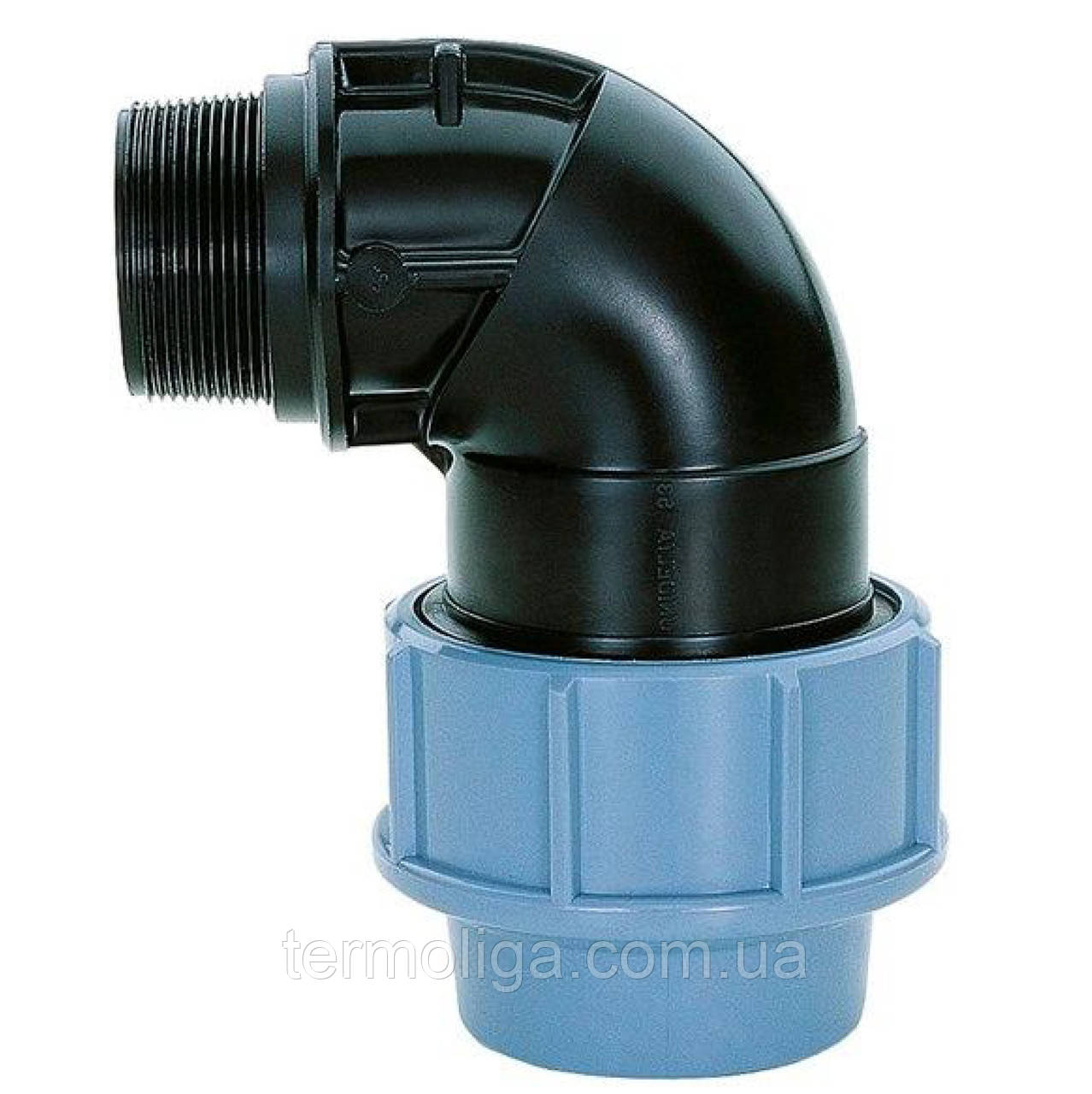 ПНД колін 50х1 1/2 затискне із зовнішньою різзю, фото 1
