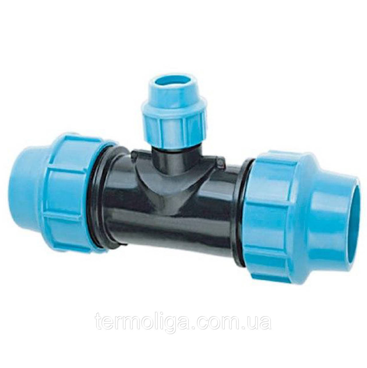 ПНД трійник 90х3х90 із зовнішньою різзю, фото 1