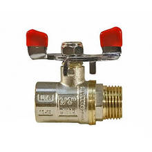 Кран Water PRO 1/2" ГШ метелик кульовий латунний метелик (гайка-штуцер)