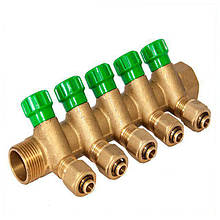 Колектор NTM 3/4"x16*2.0-2 виходи з регульованими вентилями