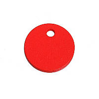 Подвеска " Круг ", Цвет: Красный, Дерево, диаметр 26 мм, Отверстие: 3.9 мм