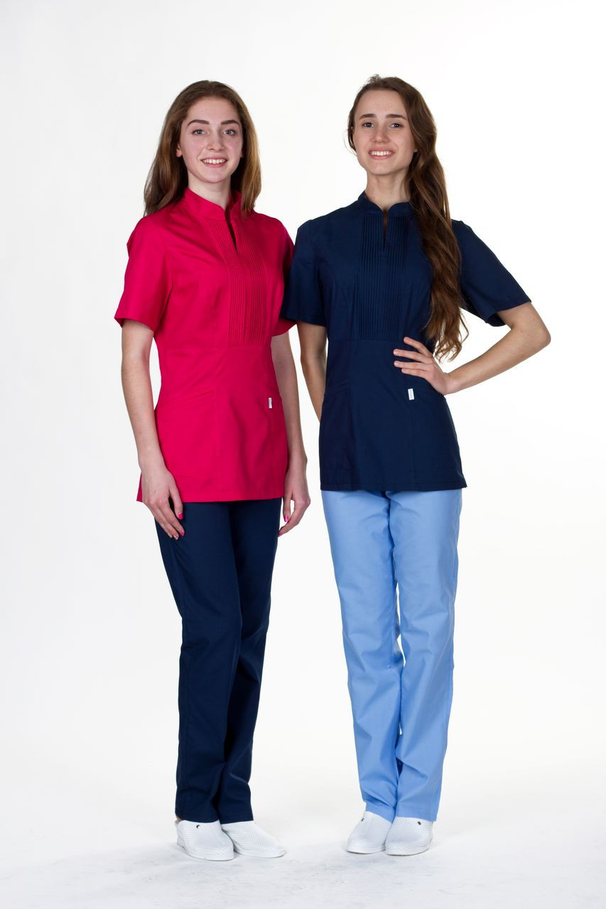 Синій медичний костюм "Міко "(х/б)