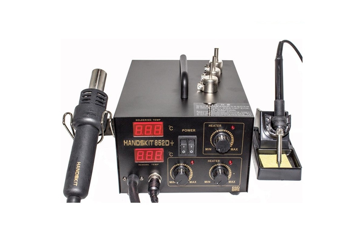 Паяльна станція цифрова з феном EXtools (HandsKit) 852D, 1600 W, 200-480*C