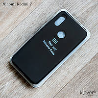 Оригінальний Soft-touch чохол Silicone Case для Xiaomi Redmi 7 (мікрофібра всередині) (чорний)