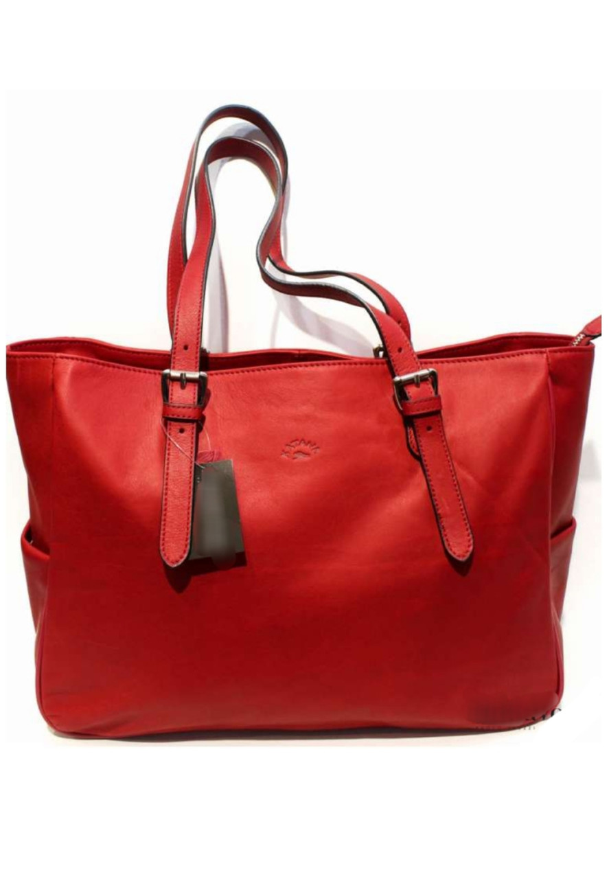 Жіноча сумка з натуральної шкіри Katana красива сучасна червоного кольору