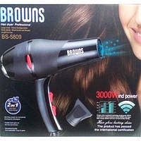 Для сушки волос Фен Professional BROWNS BS-5809 мощность 3000W с ионизацией