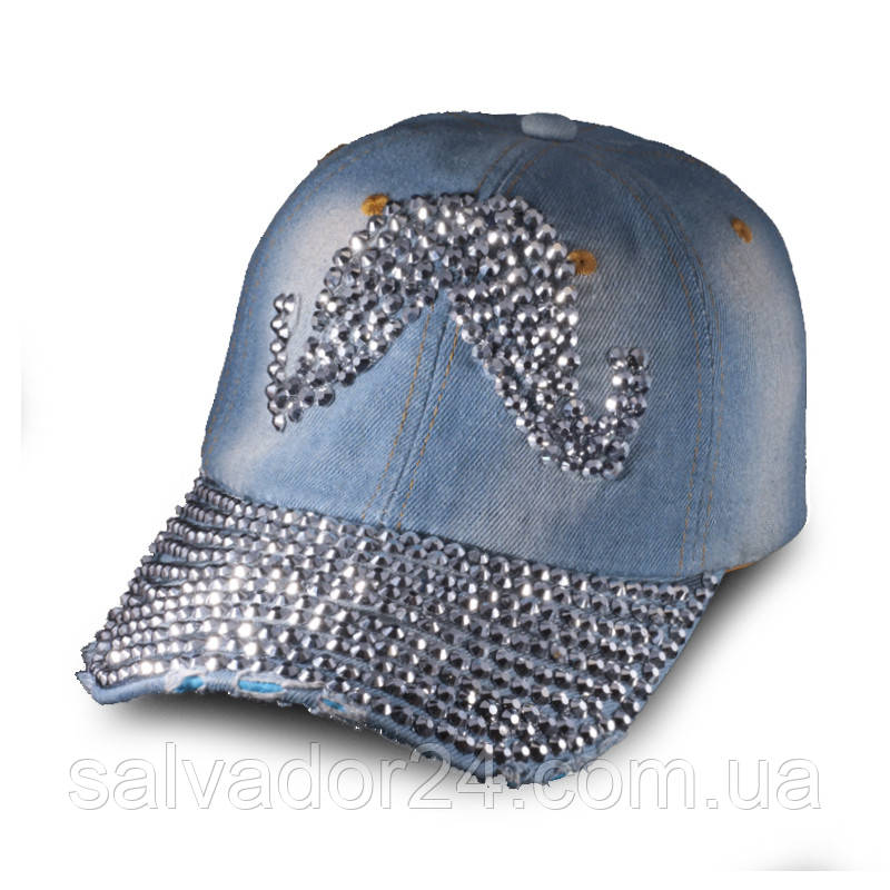Жіноча джинсова бейсболка Вуса, кепка Denim