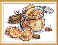 Корица и лимон J436. Набір для вишивання хрестиком з печаттю на тканині 14ст