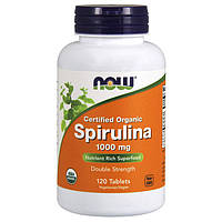 Спіруліна NOW Spirulina 1000 mg certified organic 120 tabs