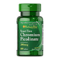 Хром Puritan's Pride Chromium Picolinate 200 mcg Yeast Free 100 tablets