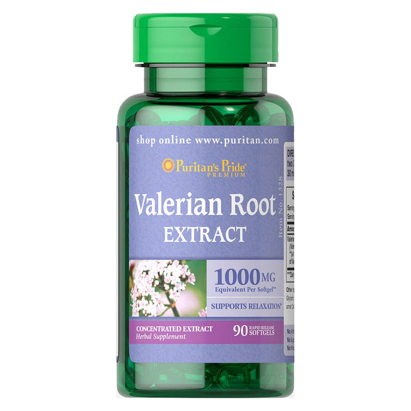 Корінь валеріани Puritan's Pride Valerian Root Extract 1000 mg 90 softgels