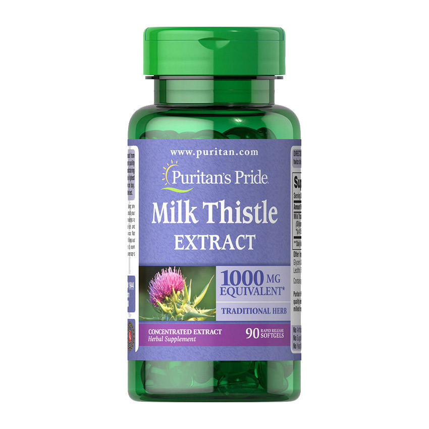 Екстракт розторопші Puritan's Pride Milk Thistle Extract 1000 mg 90 softgels