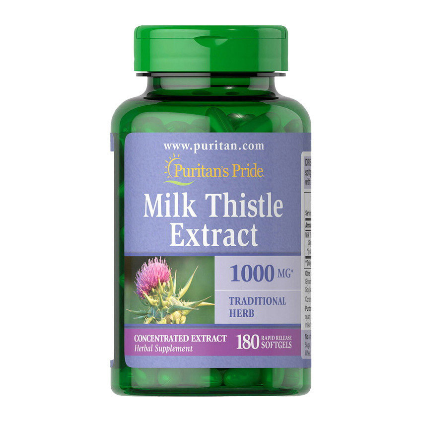 Екстракт розторопші Puritan's Pride Milk Thistle Extract 1000 mg 180 softgels