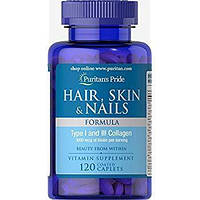 Витамины для кожи, волос и ногтей Puritan's Pride Hair, Skin & Nails 120 caplets