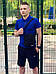 Футболка поло синьо-чорна + шорти чорні Nike літні стильні чоловічі, фото 2