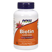Биотин NOW Biotin 5,000 mcg 120 veg caps