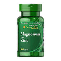 Магний-цинк Puritan's Pride Magnesium with Zinc 100 tablets