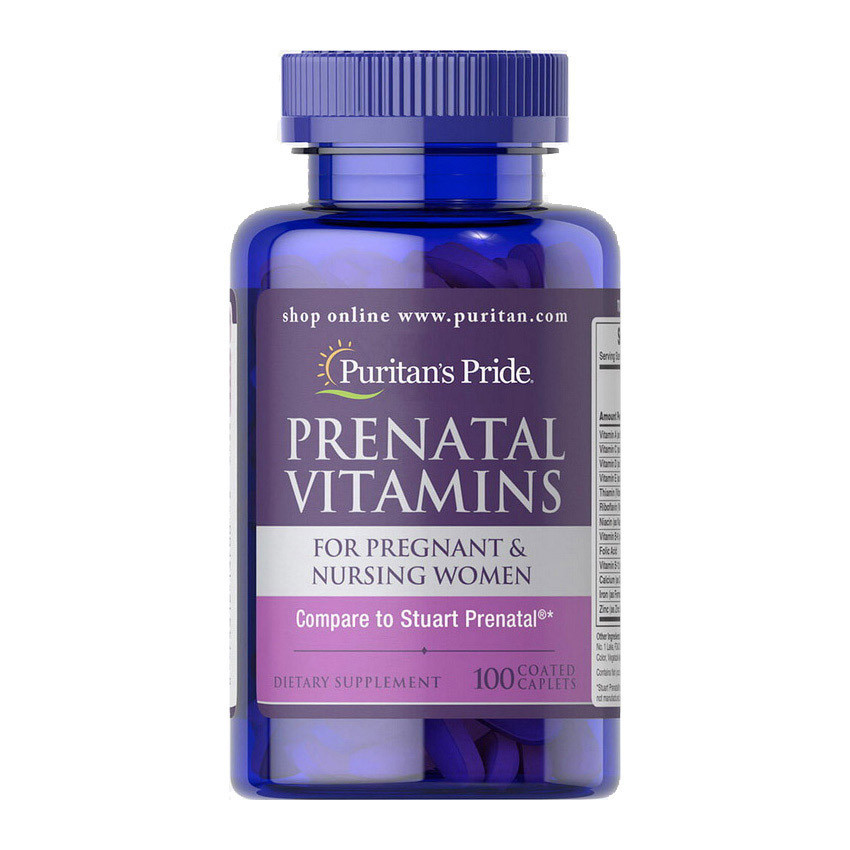 Вітаміни для вагітних і годуючих жінок Puritan's Pride Prenatal Vitamins 100 caplets