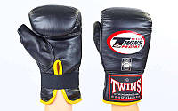 Снарядные перчатки кожаные TWINS (р-р M-XL, черный)