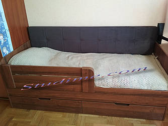 Дитяче ліжко з м'якою спинкою Релакс, 1600 х 800