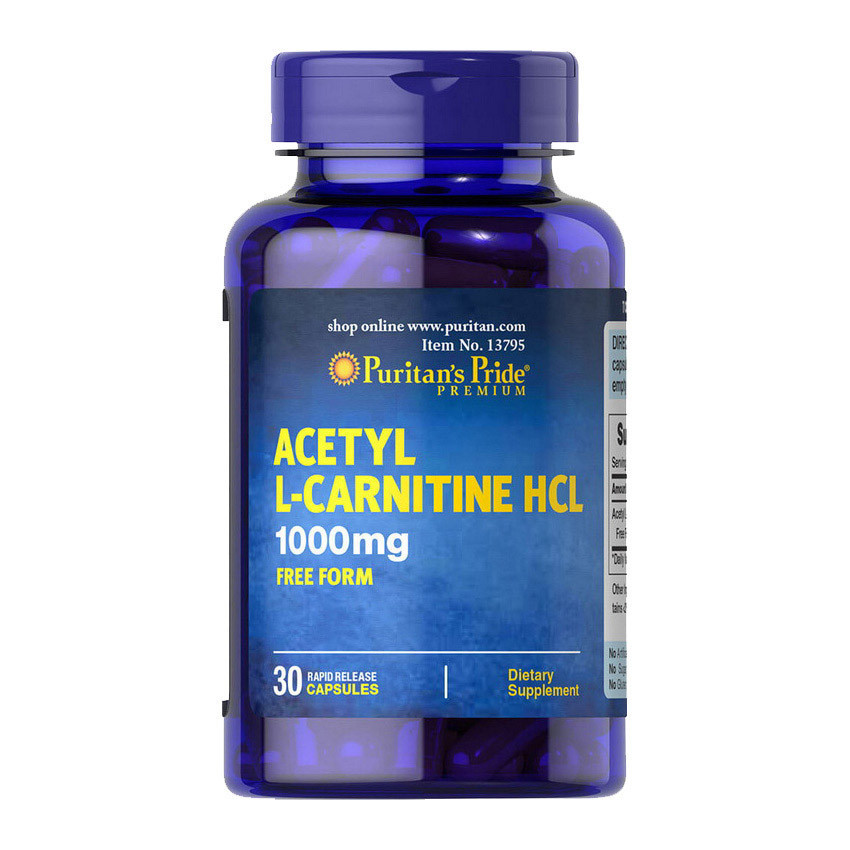 Зниження ваги Puritan's Pride Acetyl L-Carnitine 1000 mg 30 caps