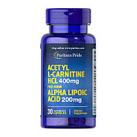 Зниження ваги Puritan's Pride Acetyl L-Carnitine HCL 400 mg with Alpha Lipoic Acid 200 mg 30 caps