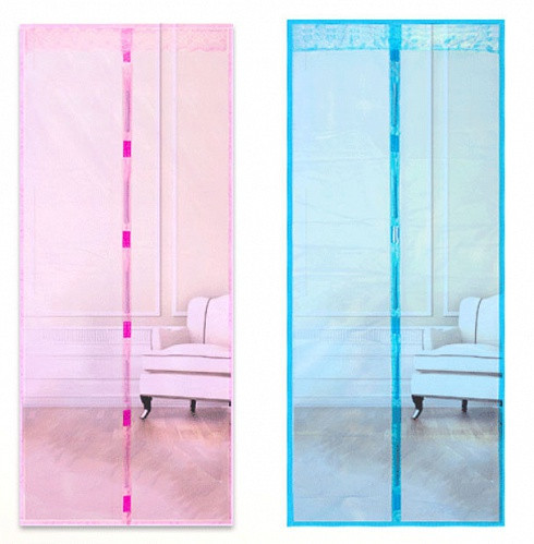 Дверна антимоскітна сітка Magnetic Mesh на магнітах, рожева 210 х 120 см, фото 1