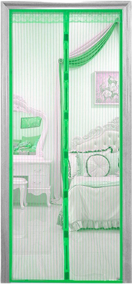 Дверна антимоскітна сітка Magnetic Mesh на магнітах зелена 210 х 120 см, фото 1