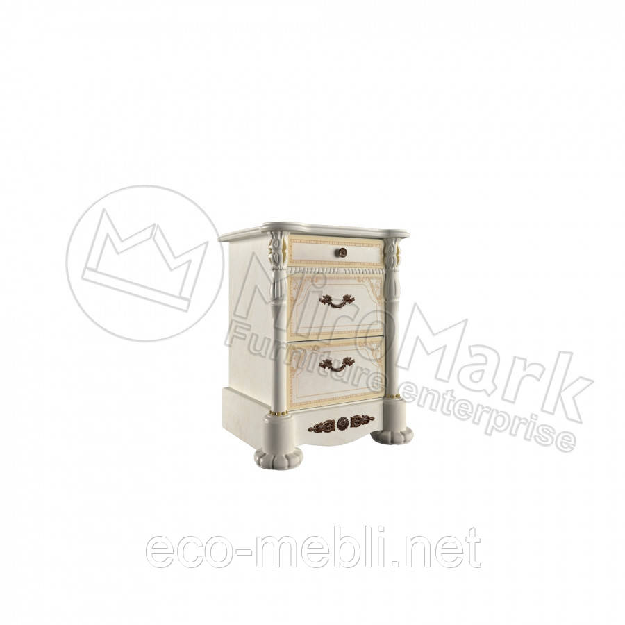 Приліжкова тумба 3Ш у спальню Роселла Радіка Беж Міромарк, фото 1
