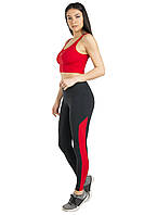 Комплект топ і лосини для спорту (червоний) одяг для йоги та фітнесу з біфлексу. жіночий костюм для спорту