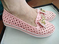 Женские мокасины (туфли) силиконовые, розовые размер 36-23 см Уценка