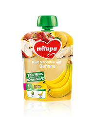 Дитяче фруктове пюре "Яблуко Банан" Milupa 80г, від 6 міс. м'яка уп. НОВИНКА!!!