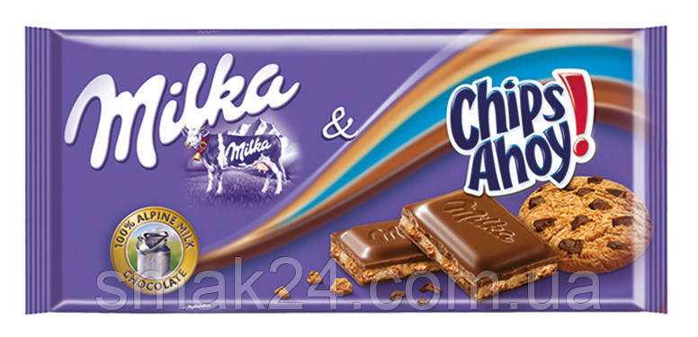 Купить Шоколад Milka Chips Ahoy( с печеньем Чипс и капельками шоколада ...