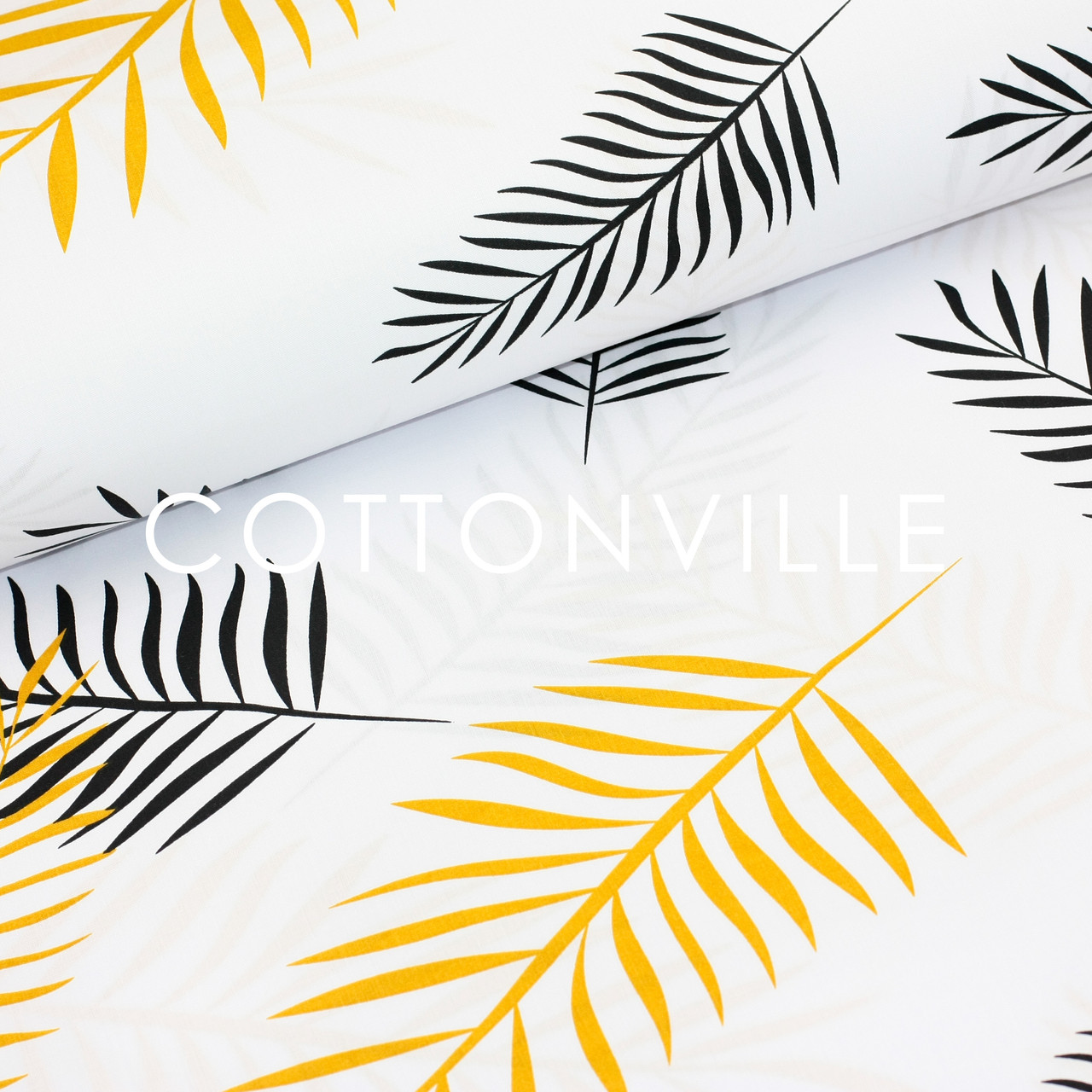 Бавовняна тканина 160 см Пальмові гілки (залишок 2.25+1.2 мп)