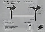 Садовий ліхтар на сонячній батареї Solar Underground Light, вуличний ліхтар, підсвітка будинку, фото 8