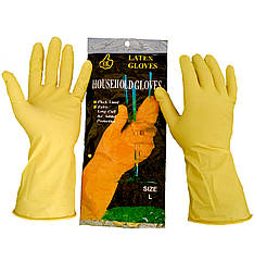 Рукавички для прибирання латексні, міцні, Household Gloves, розмір — L, фото 2