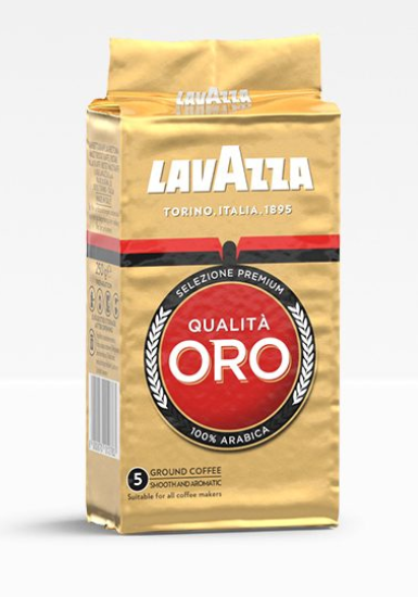 Кава мелена Lavazza Qualit Oro 125 г у вакуумному пакованні, фото 1
