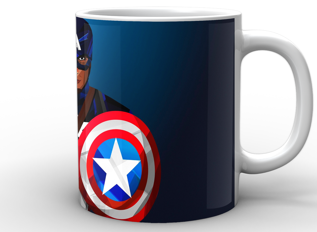 Кухоль GeekLand білий Captain America Капітан Америка фан арт CA.02.045, фото 1
