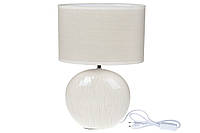 Лампа настольная с абажуром 44 см, цвет: белый с патиной