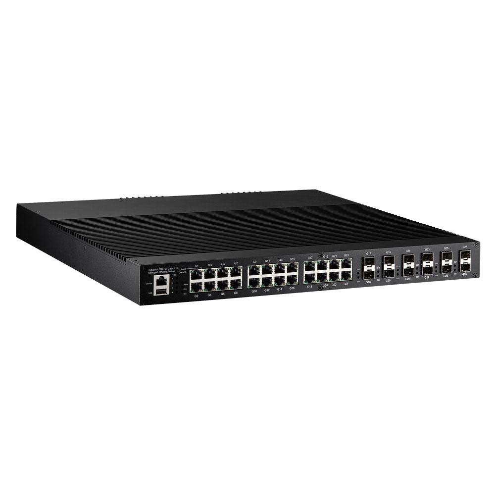 JetNet 6828Gf 28 портовий промисловий гігабітний керований L3 Ethernet комутатор Korenix