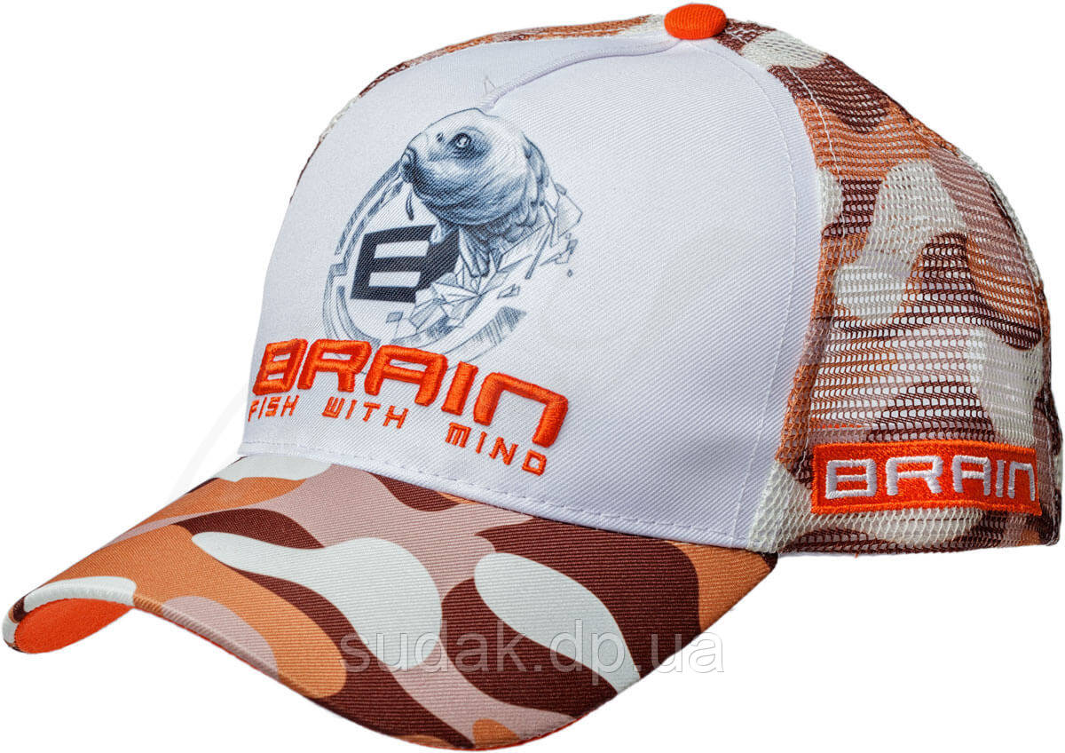 Кепка Brain Fish Logo Orange/Brown Camo