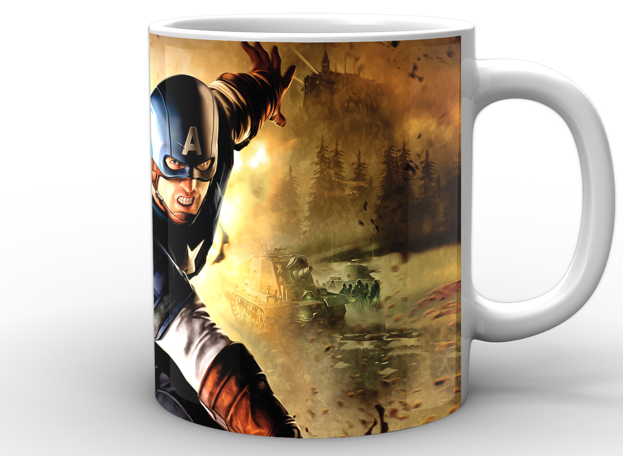 Кухоль GeekLand білий Captain America Капітан Америка щит CA.02.059, фото 1