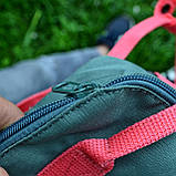 Рюкзак Fjallraven Kanken mini Фьялравен Канкен міні сіро-зелений з червоними ручками Київ, фото 5