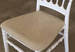 Стілець Наполеон білий пластик, подушка, фото 3