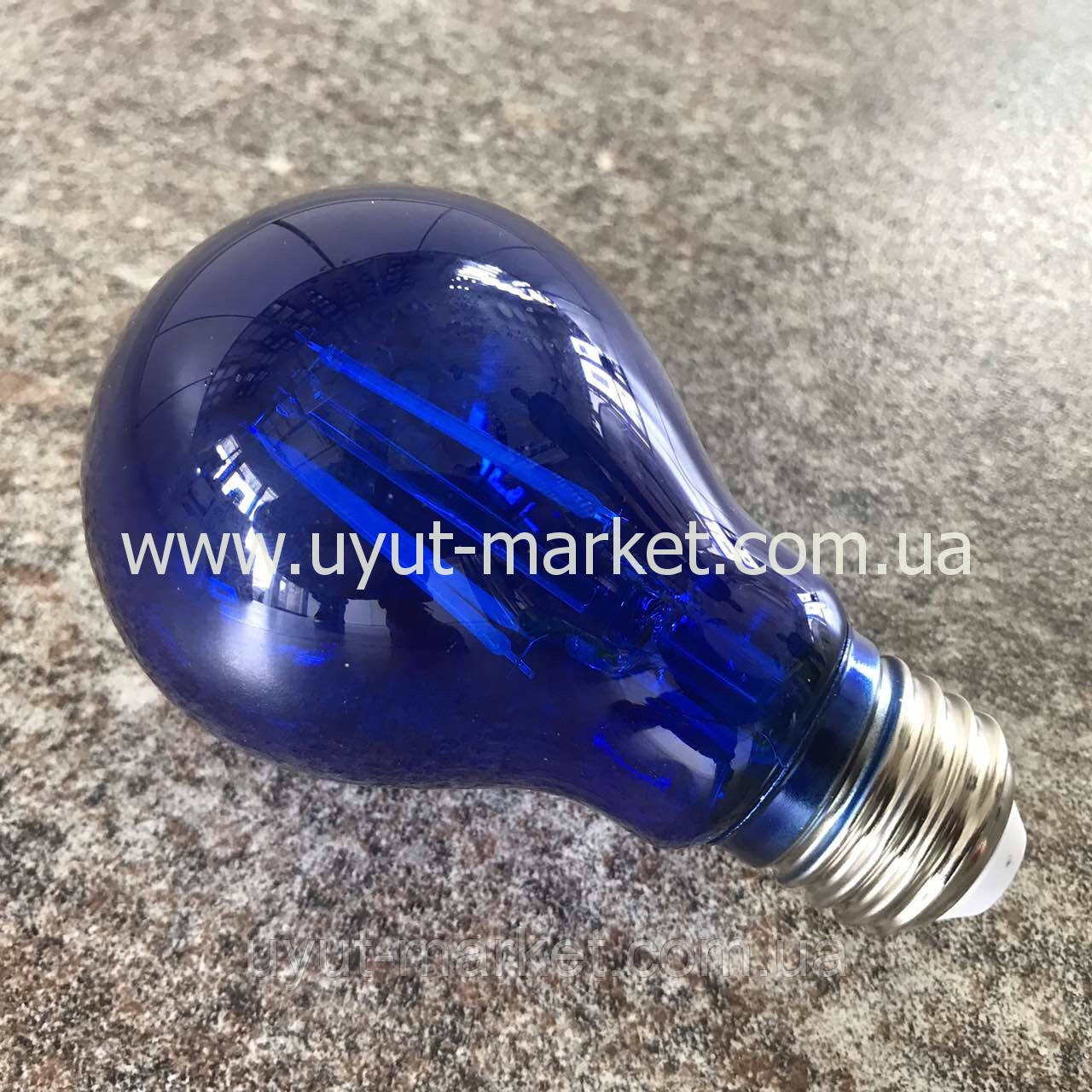 Світлодіодна лампочка Filament А60 4 Вт Е27 синя прозора, фото 1