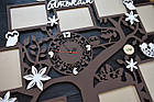 Величезна сімейна фоторамка з дерева з годинником Дорогим батькам, дорогим батькам, рамка у вигляді дерева,, фото 2