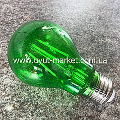 Світлодіодна лампочка Filament А60 4 Вт Е27 зелена прозора