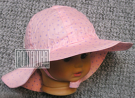 Дитяча р 46-48 9-18 міс літня панамка на зав'язках дівчинці для дівчинки на літо тонка легка 4716 Рожевий 48