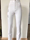Жіночі штани Білі висока посадка класичний крій, фото 3